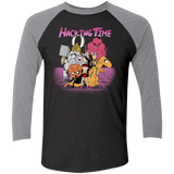 T-Shirts Vintage Black/Premium Heather / X-Small HACKING TIME Men's Triblend 3/4 Sleeve