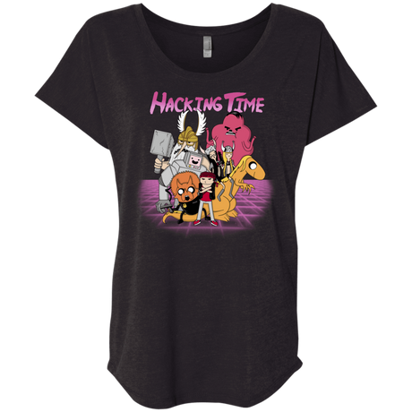 T-Shirts Vintage Black / X-Small HACKING TIME Triblend Dolman Sleeve