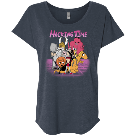 T-Shirts Vintage Navy / X-Small HACKING TIME Triblend Dolman Sleeve