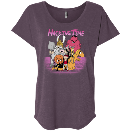 T-Shirts Vintage Purple / X-Small HACKING TIME Triblend Dolman Sleeve