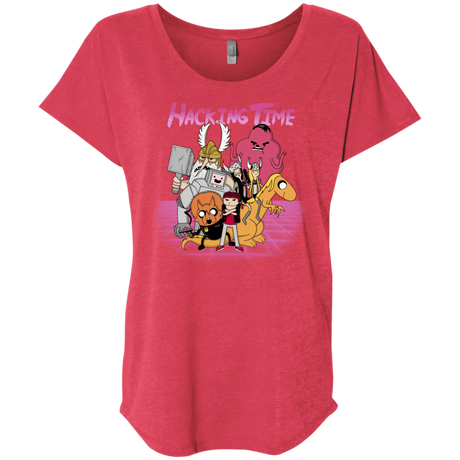T-Shirts Vintage Red / X-Small HACKING TIME Triblend Dolman Sleeve