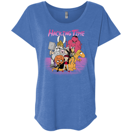 T-Shirts Vintage Royal / X-Small HACKING TIME Triblend Dolman Sleeve