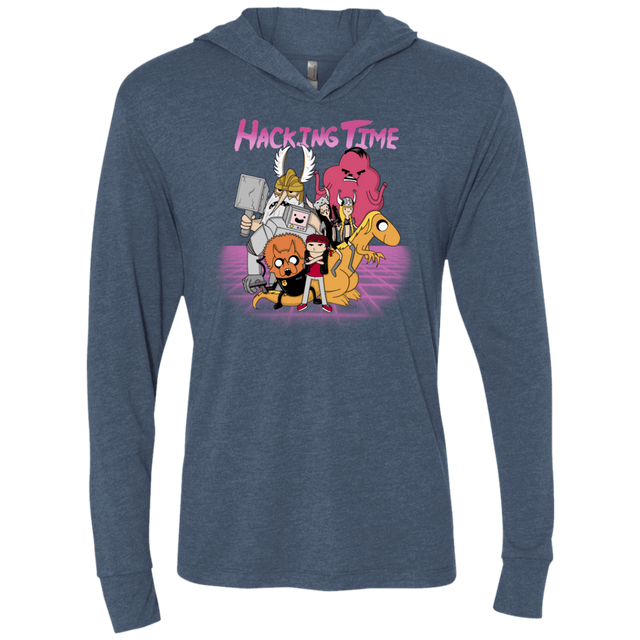 T-Shirts Indigo / X-Small HACKING TIME Triblend Long Sleeve Hoodie Tee