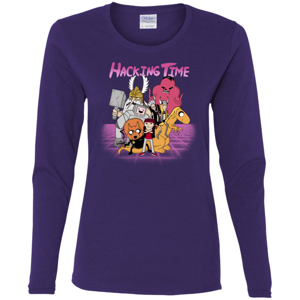 T-Shirts Purple / S HACKING TIME Women's Long Sleeve T-Shirt