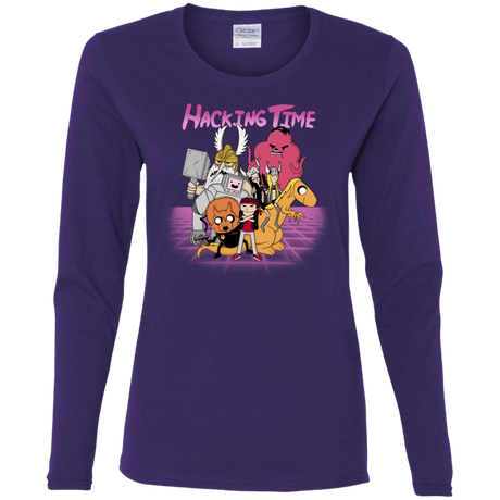 T-Shirts Purple / S HACKING TIME Women's Long Sleeve T-Shirt