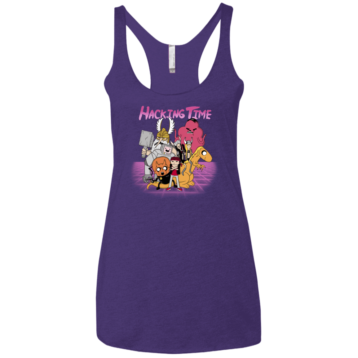 T-Shirts Purple Rush / X-Small HACKING TIME Women's Triblend Racerback Tank