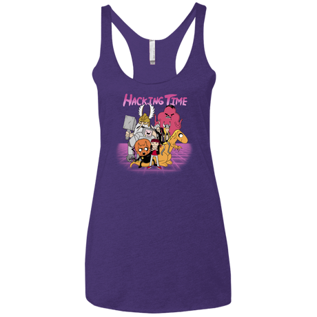 T-Shirts Purple Rush / X-Small HACKING TIME Women's Triblend Racerback Tank