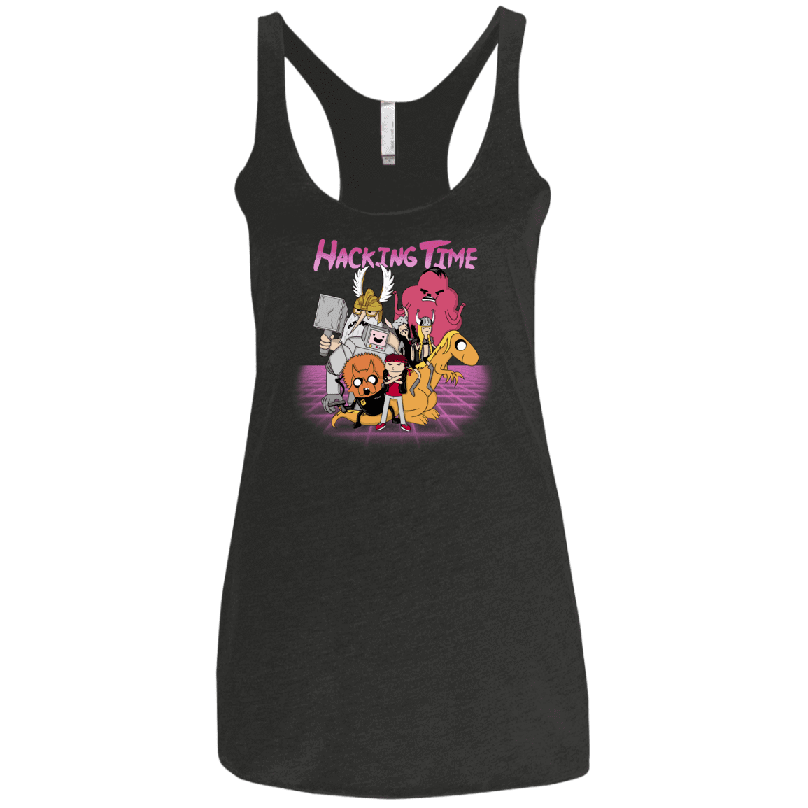 T-Shirts Vintage Black / X-Small HACKING TIME Women's Triblend Racerback Tank