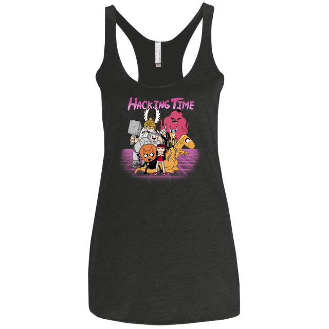 T-Shirts Vintage Black / X-Small HACKING TIME Women's Triblend Racerback Tank