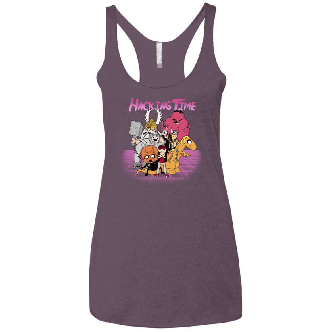 T-Shirts Vintage Purple / X-Small HACKING TIME Women's Triblend Racerback Tank