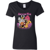 T-Shirts Black / S HACKING TIME Women's V-Neck T-Shirt