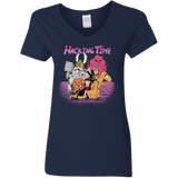 T-Shirts Navy / S HACKING TIME Women's V-Neck T-Shirt