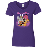 T-Shirts Purple / S HACKING TIME Women's V-Neck T-Shirt