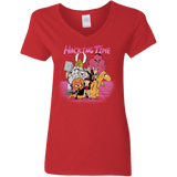 T-Shirts Red / S HACKING TIME Women's V-Neck T-Shirt