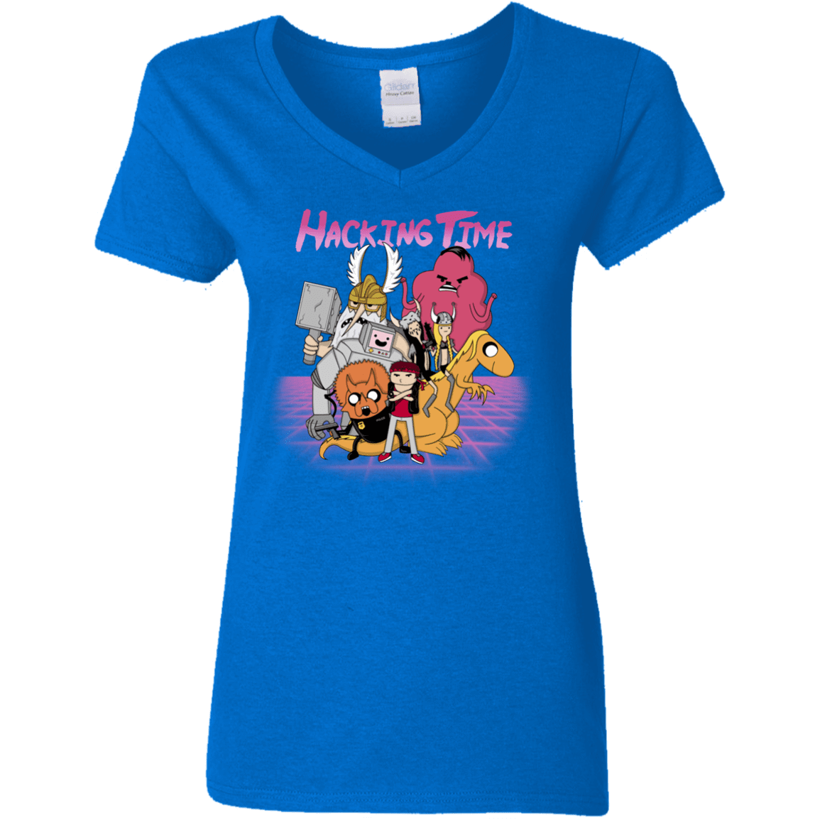 T-Shirts Royal / S HACKING TIME Women's V-Neck T-Shirt