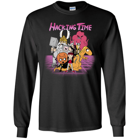 T-Shirts Black / YS HACKING TIME Youth Long Sleeve T-Shirt