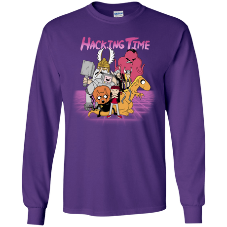 T-Shirts Purple / YS HACKING TIME Youth Long Sleeve T-Shirt