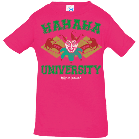 T-Shirts Hot Pink / 6 Months Hahaha University Infant Premium T-Shirt