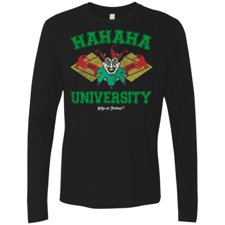 T-Shirts Black / Small Hahaha University Men's Premium Long Sleeve
