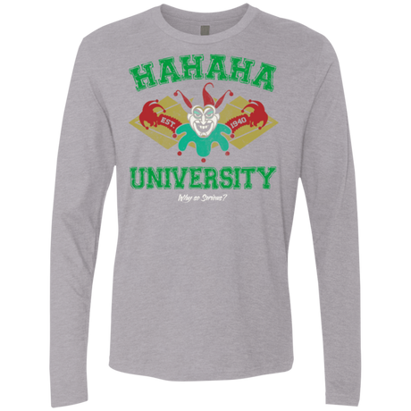 T-Shirts Heather Grey / Small Hahaha University Men's Premium Long Sleeve