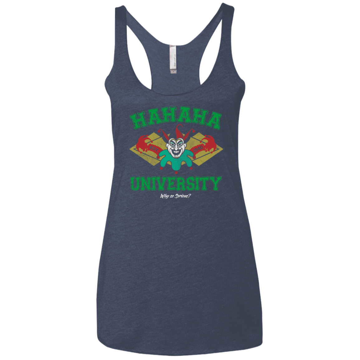 T-Shirts Vintage Navy / X-Small Hahaha University Women's Triblend Racerback Tank