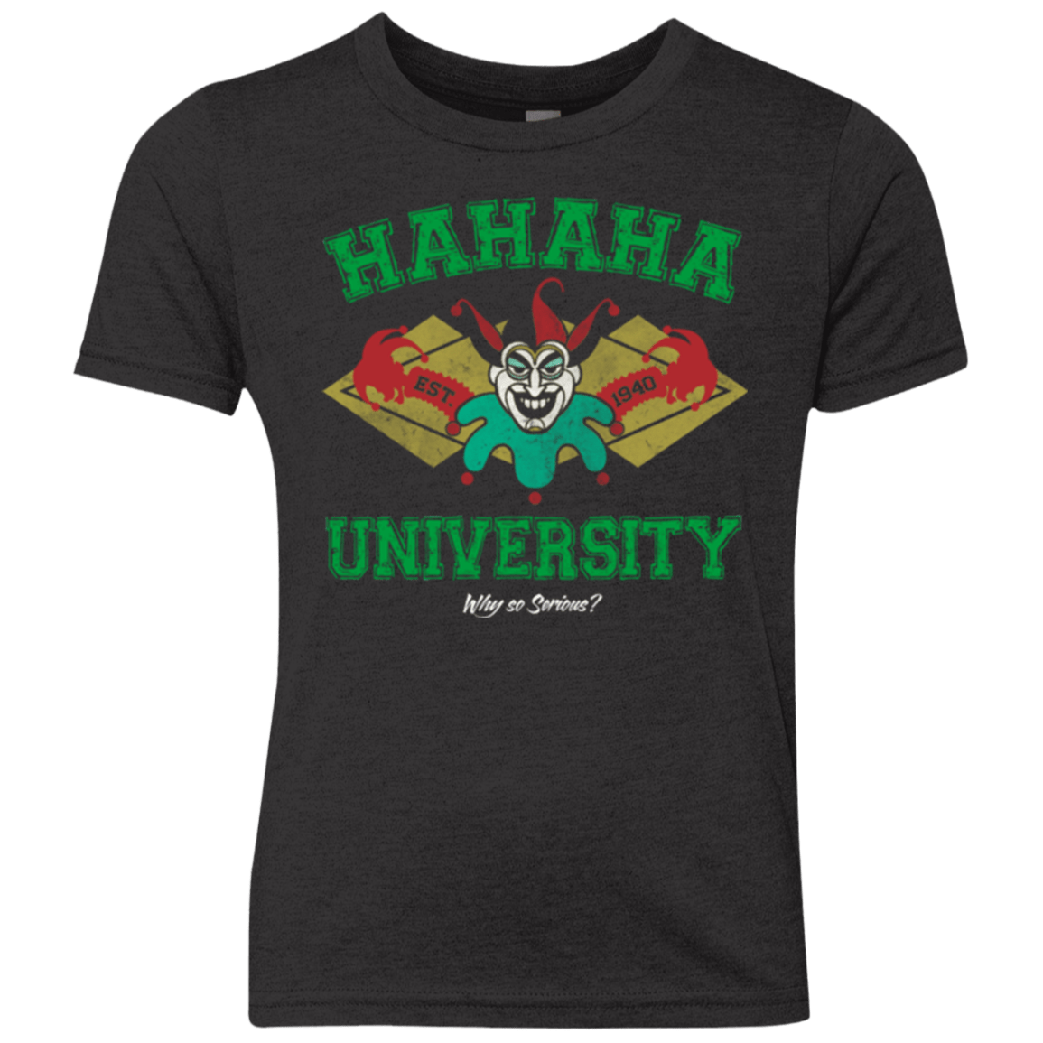 T-Shirts Vintage Black / YXS Hahaha University Youth Triblend T-Shirt