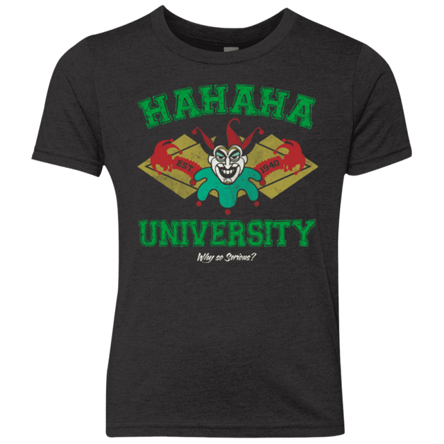 T-Shirts Vintage Black / YXS Hahaha University Youth Triblend T-Shirt