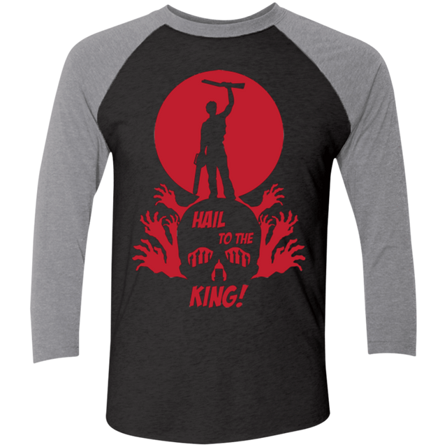 T-Shirts Vintage Black/Premium Heather / X-Small Hail to the King Men's Triblend 3/4 Sleeve