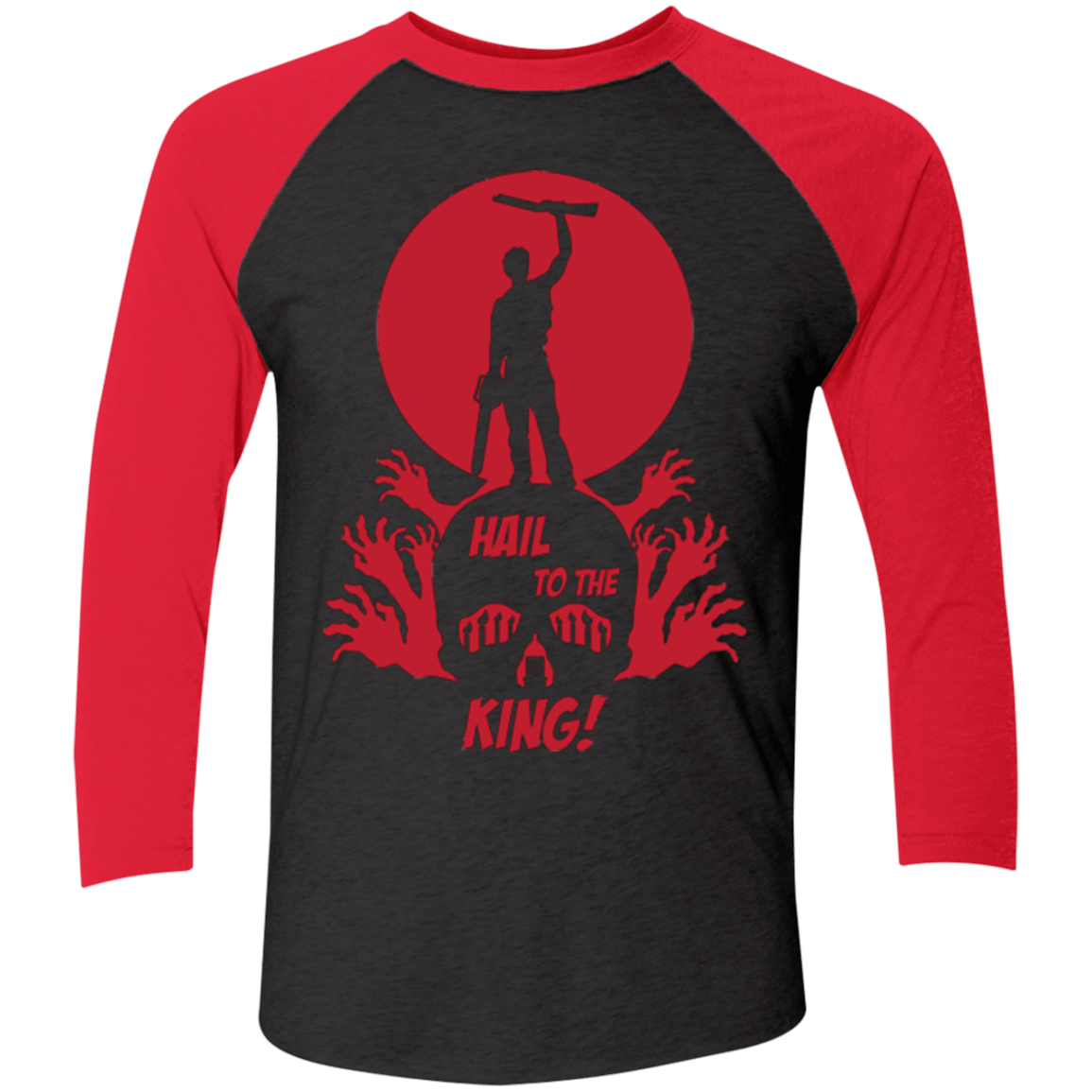 T-Shirts Vintage Black/Vintage Red / X-Small Hail to the King Men's Triblend 3/4 Sleeve