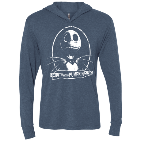 T-Shirts Indigo / X-Small Hail To The King Triblend Long Sleeve Hoodie Tee