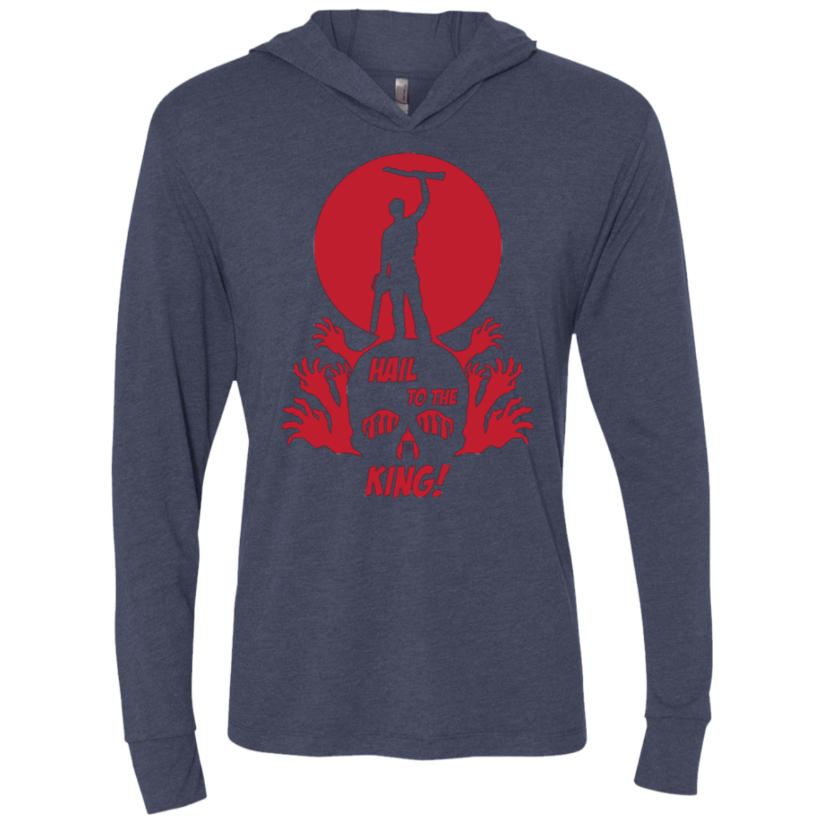T-Shirts Vintage Navy / X-Small Hail to the King Triblend Long Sleeve Hoodie Tee