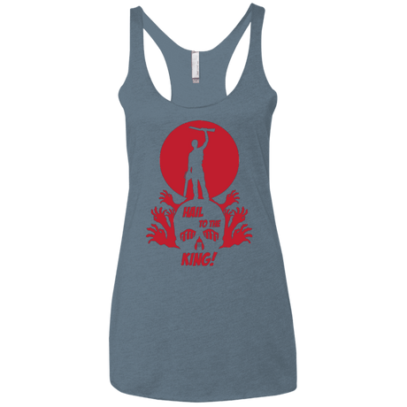 T-Shirts Indigo / X-Small Hail to the King Women's Triblend Racerback Tank