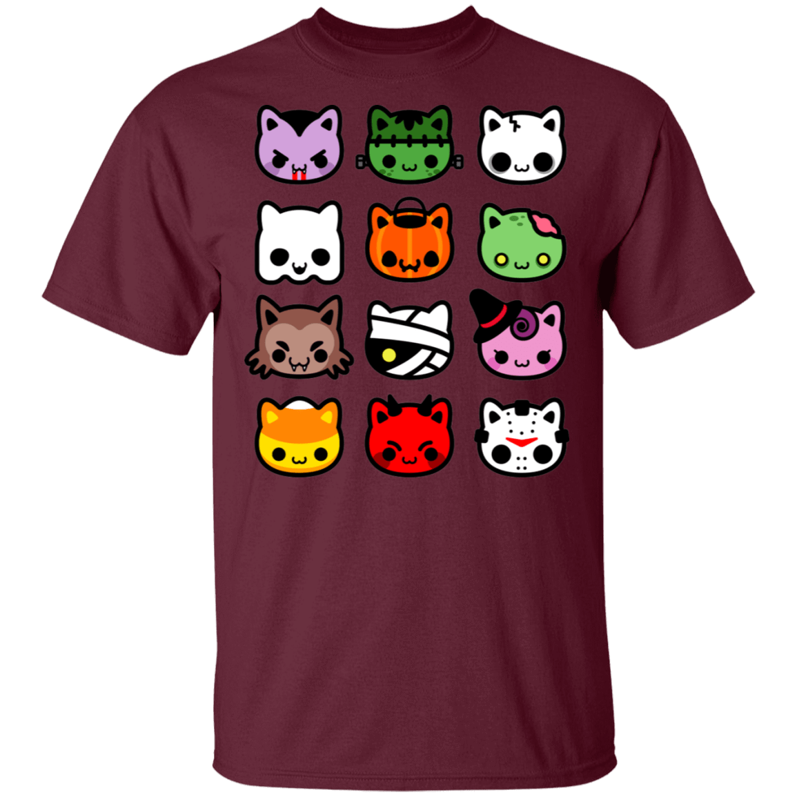 T-Shirts Maroon / S Hallow Kitties T-Shirt