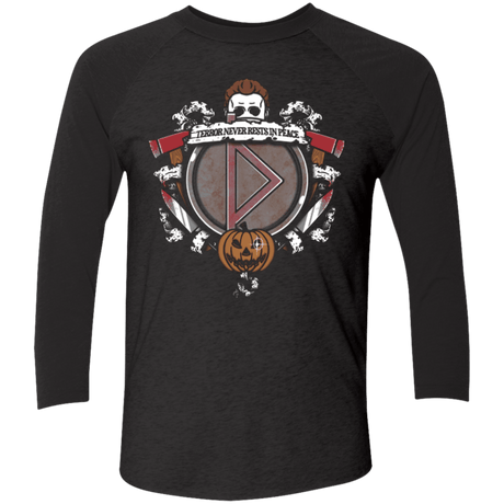 T-Shirts Vintage Black/Vintage Black / X-Small Halloween Crest Men's Triblend 3/4 Sleeve