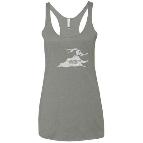 T-Shirts Venetian Grey / X-Small Halloween Is Coming Women's Triblend Racerback Tank