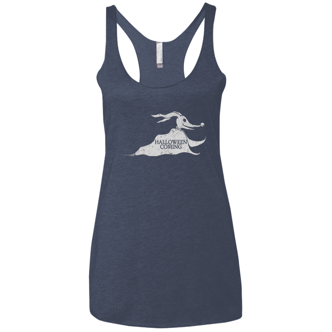T-Shirts Vintage Navy / X-Small Halloween Is Coming Women's Triblend Racerback Tank