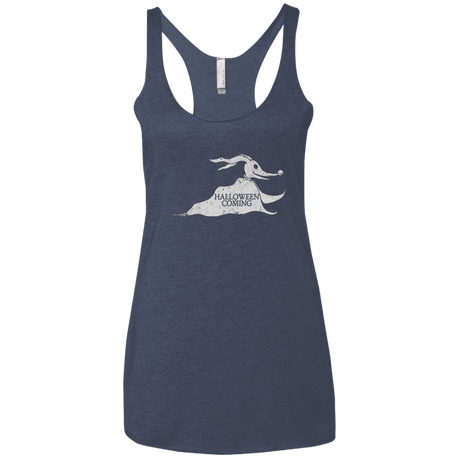 T-Shirts Vintage Navy / X-Small Halloween Is Coming Women's Triblend Racerback Tank
