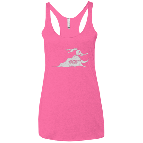 T-Shirts Vintage Pink / X-Small Halloween Is Coming Women's Triblend Racerback Tank