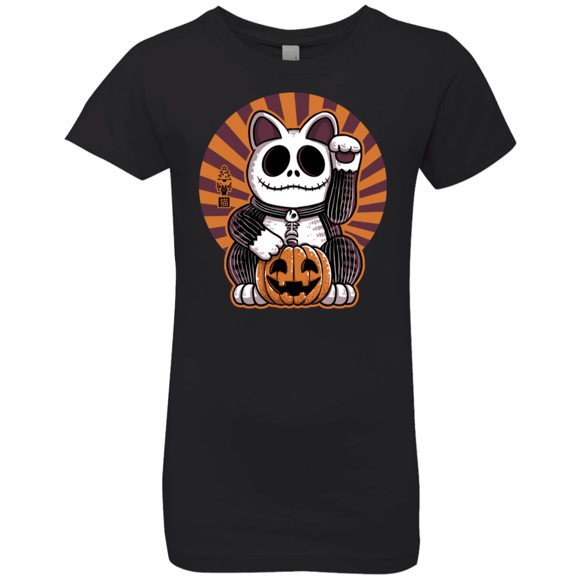 T-Shirts Black / YXS Halloween Neko Girls Premium T-Shirt