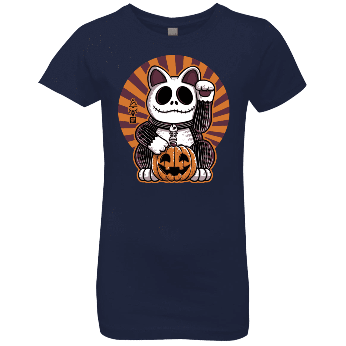 T-Shirts Midnight Navy / YXS Halloween Neko Girls Premium T-Shirt