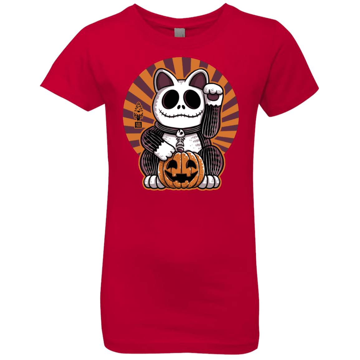 T-Shirts Red / YXS Halloween Neko Girls Premium T-Shirt