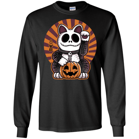 T-Shirts Black / S Halloween Neko Men's Long Sleeve T-Shirt