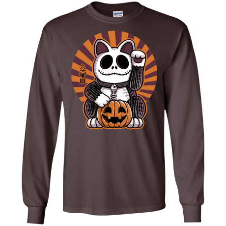 T-Shirts Dark Chocolate / S Halloween Neko Men's Long Sleeve T-Shirt