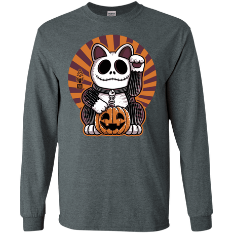 T-Shirts Dark Heather / S Halloween Neko Men's Long Sleeve T-Shirt