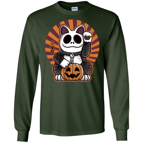 T-Shirts Forest Green / S Halloween Neko Men's Long Sleeve T-Shirt