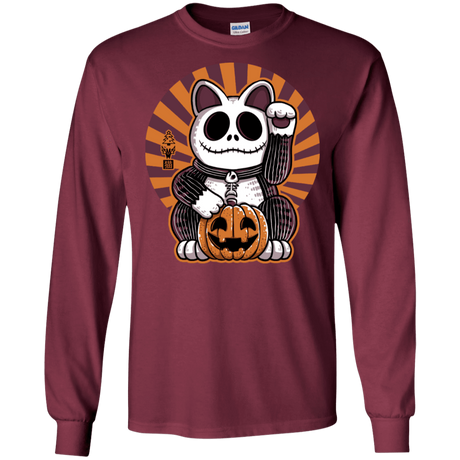 T-Shirts Maroon / S Halloween Neko Men's Long Sleeve T-Shirt