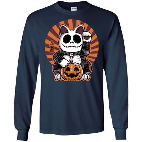 T-Shirts Navy / S Halloween Neko Men's Long Sleeve T-Shirt