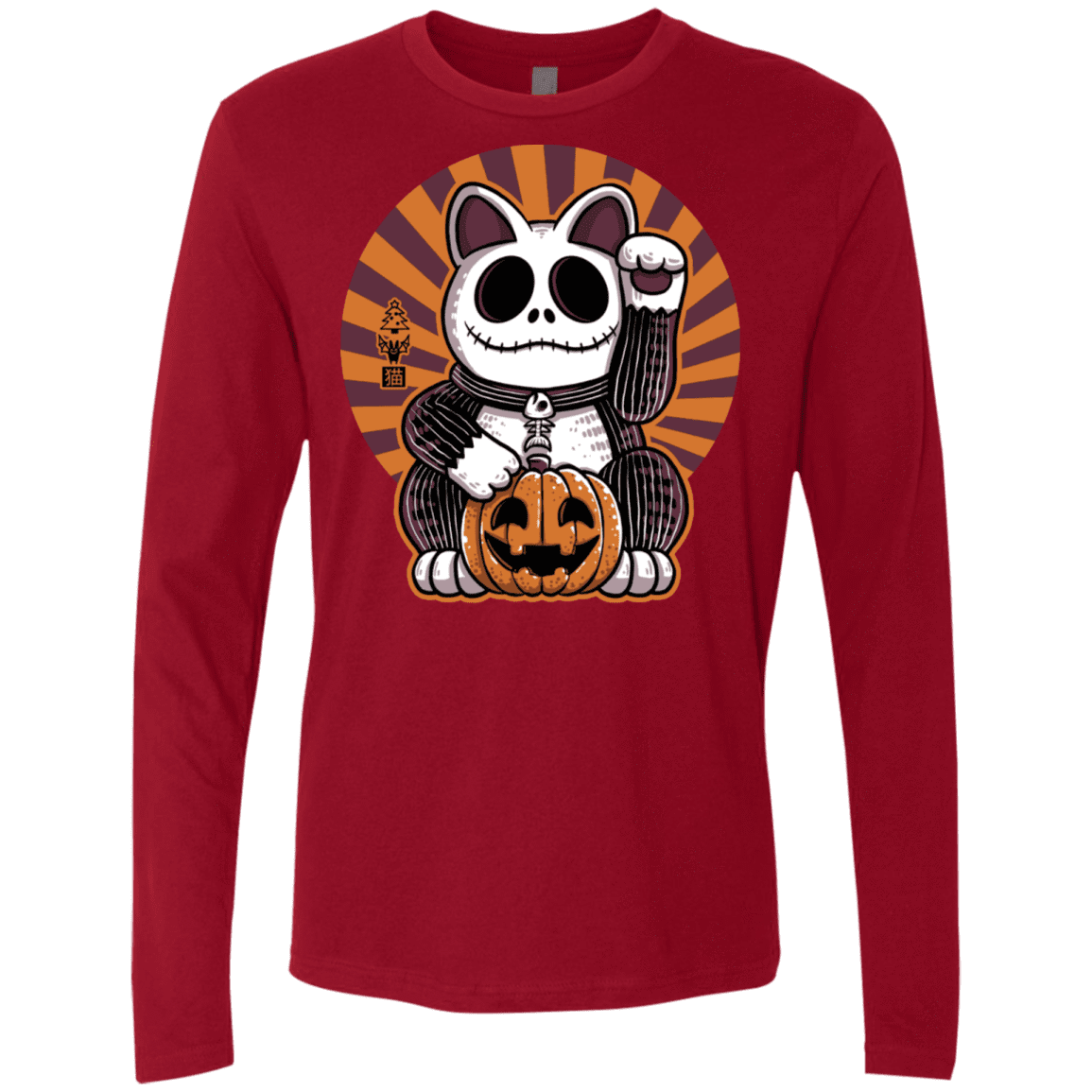 T-Shirts Cardinal / S Halloween Neko Men's Premium Long Sleeve