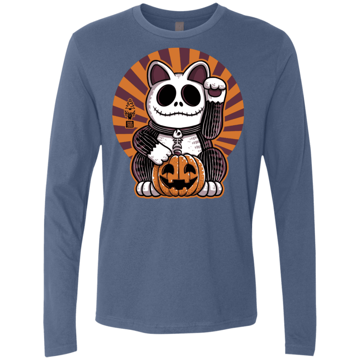 T-Shirts Indigo / S Halloween Neko Men's Premium Long Sleeve