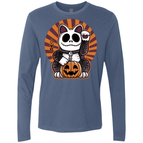 T-Shirts Indigo / S Halloween Neko Men's Premium Long Sleeve